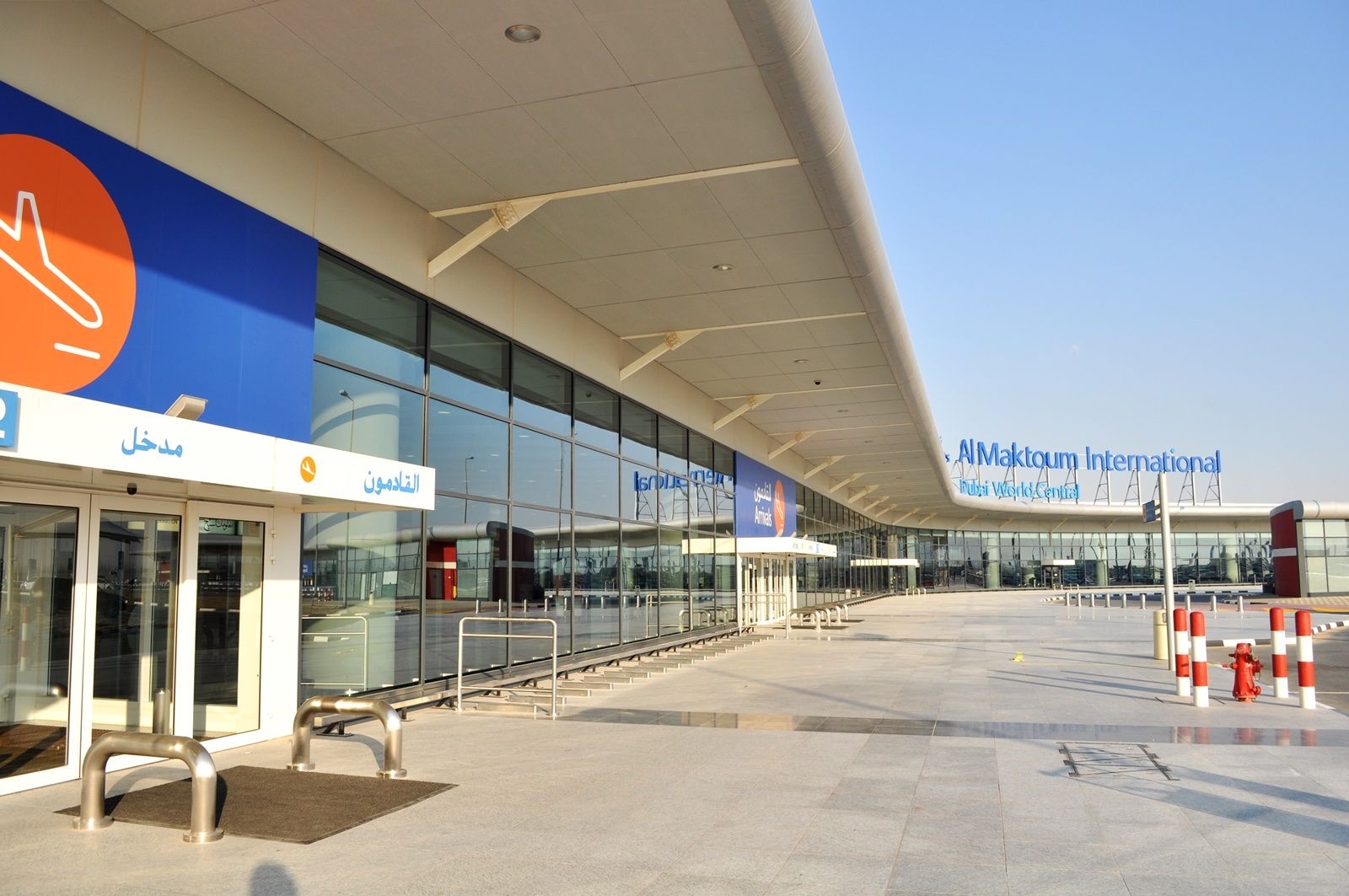 Passenger terminal entrance at Al Maktoum International Airport, Dubai World Central